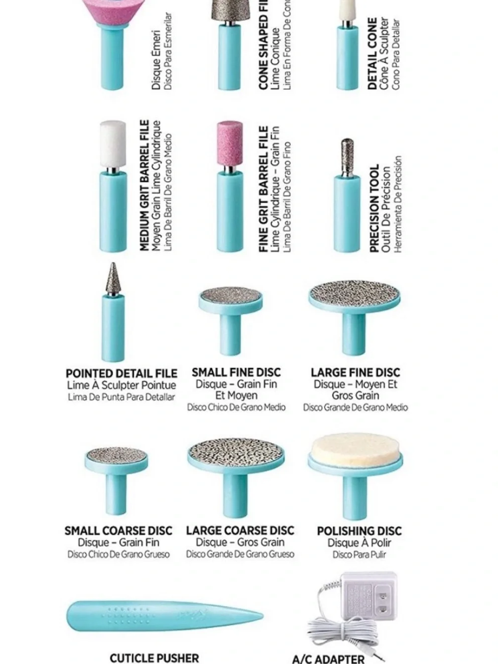 Kiss Nail Care Bit Set in Mint Blue and Pink - Picture 3 of 3
